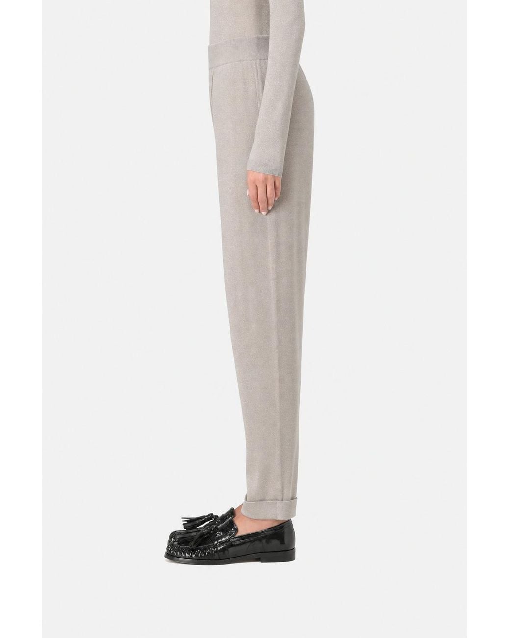 Brunello Cucinelli Natural Light Knit Trousers