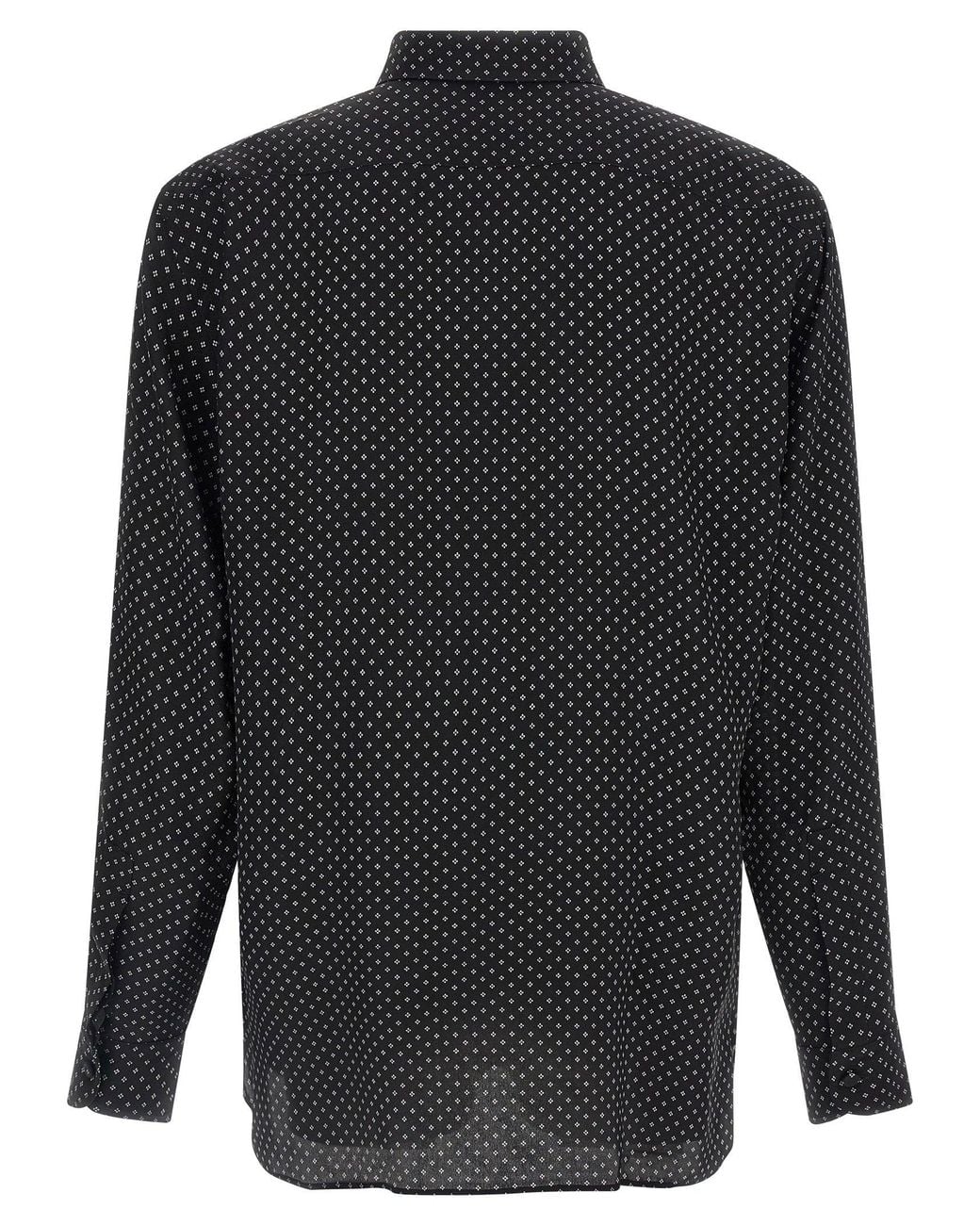 Tom Ford Blue Micro-Print Silk Crepe Shirt for men