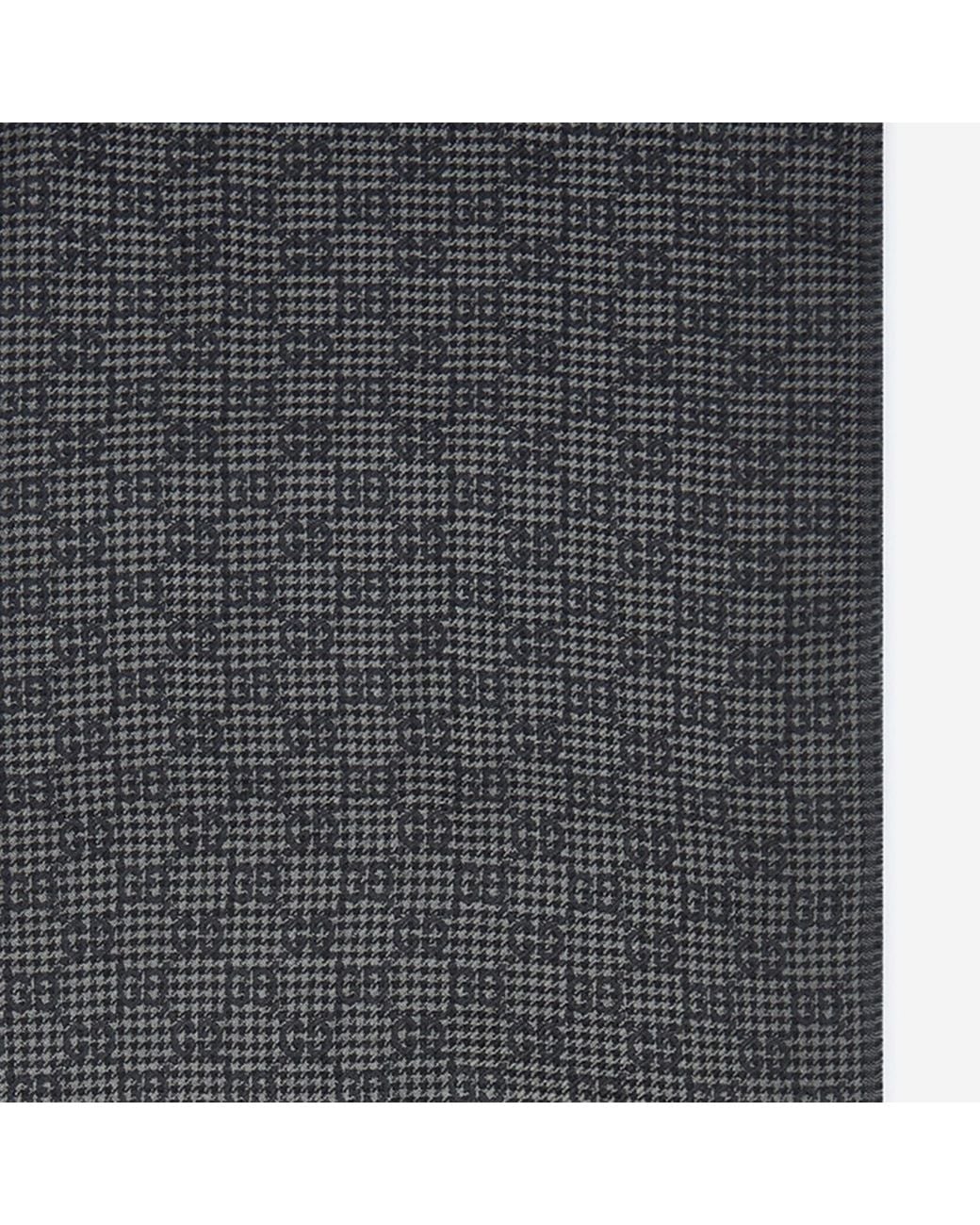 Gucci Gray Wool And Silk Shawl With Gg Motif Scarf for men