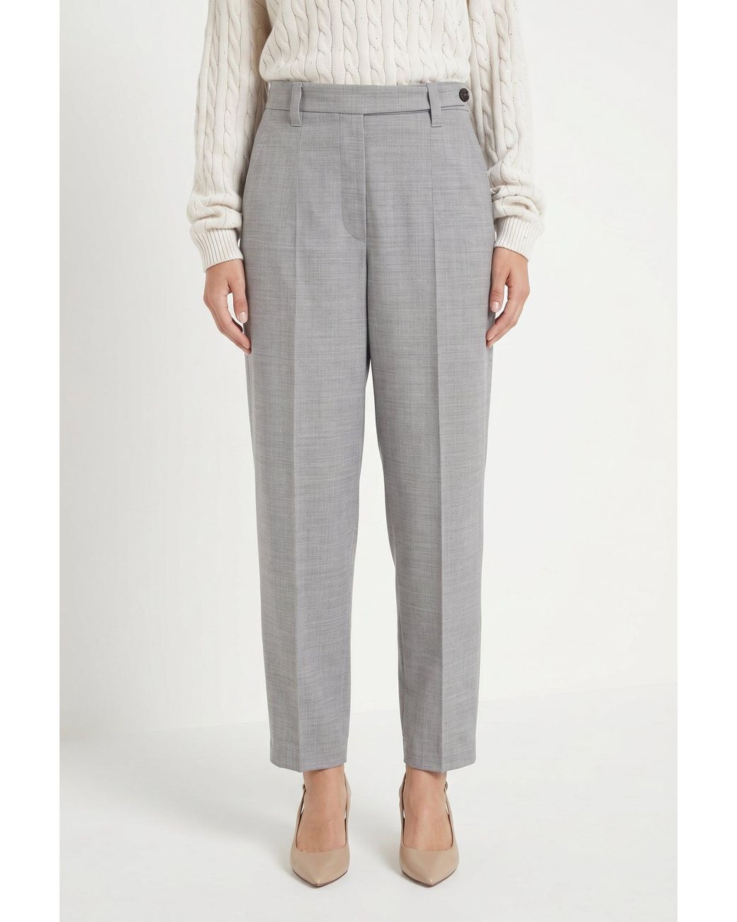 Brunello Cucinelli Gray Light Wool Trousers