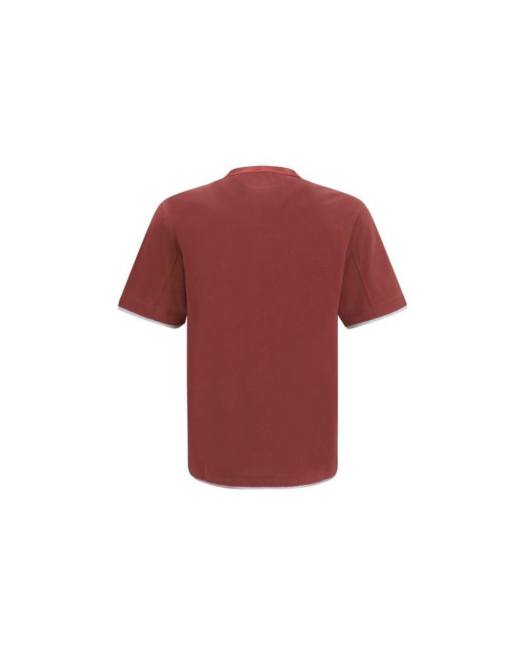 Brunello Cucinelli Red Bordeaux Cotton T for men