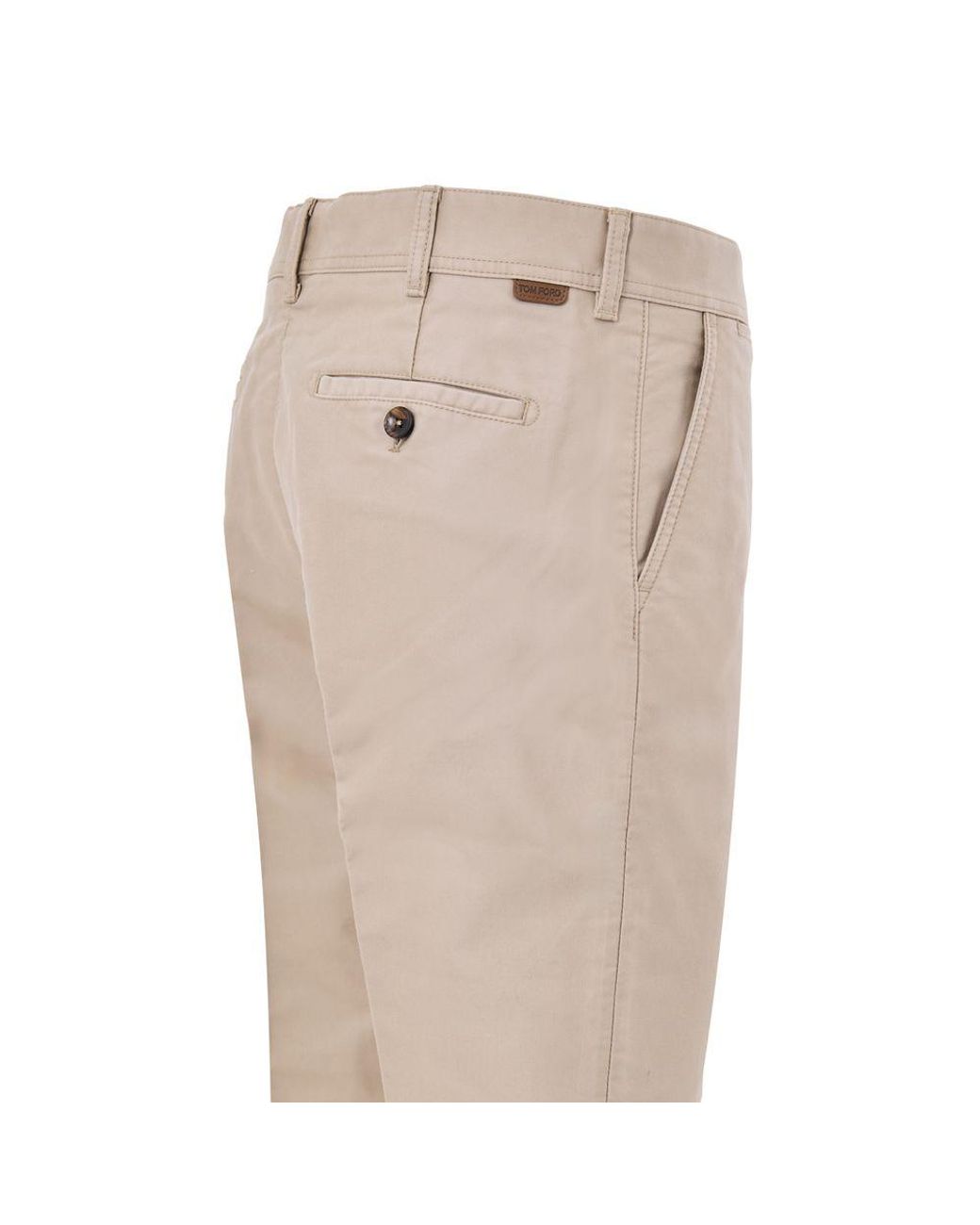 Tom Ford Natural Beige Cotton Chino Pants for men