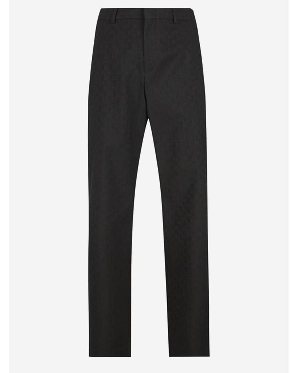 Gucci Black Gg Patterned Wool Blend Trousers for men