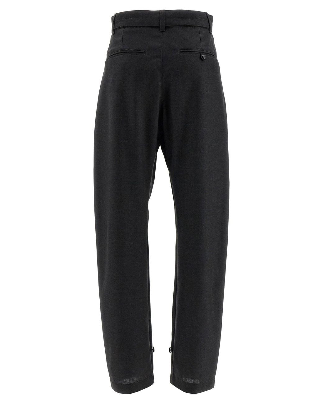 Lemaire Black Curved Tailored Wool Trousers