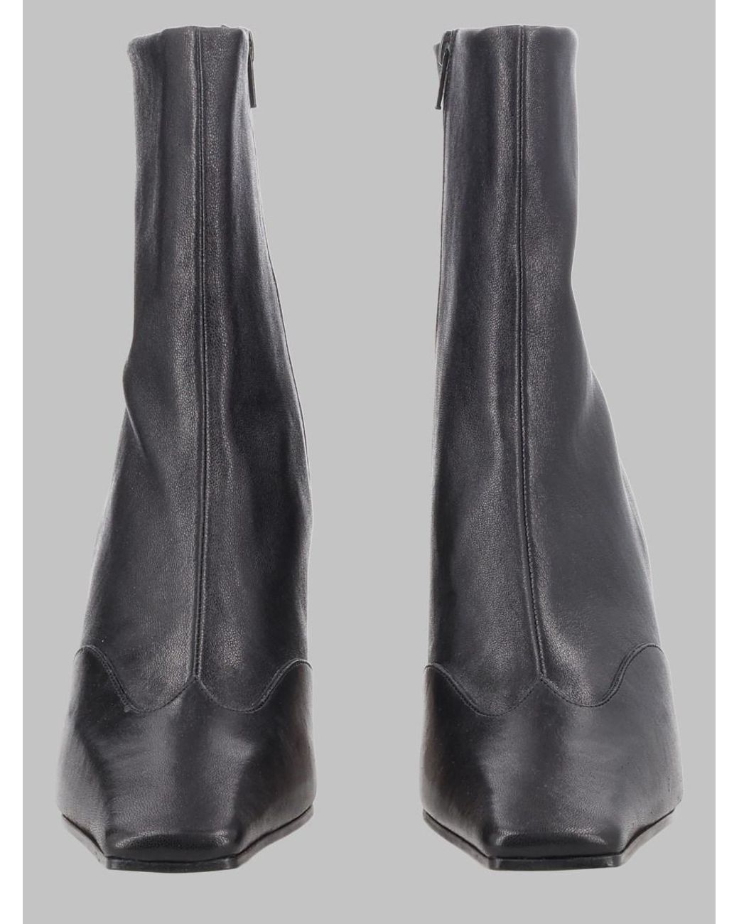 Khaite Gray Boots Nevada Leather