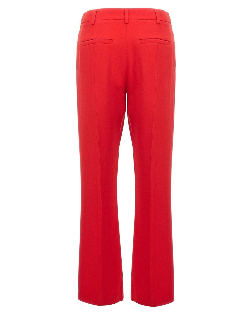 Valentino Garavani Silk Cady Trousers in Red | Lyst