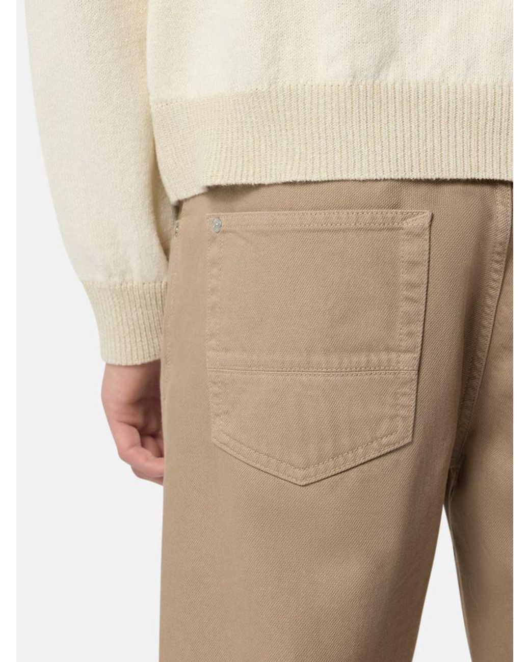 Stone Island Natural Stone Island Cotton-Blend Trousers for men