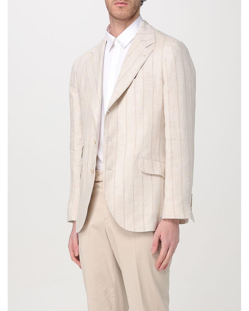 Brunello Cucinelli Natural Light Linen Blazer for men