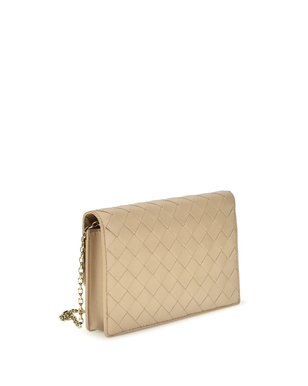 Bottega Veneta Natural Pouch On Chain Andiamo Shore-Muse Brass Shore/Muse Lamb Leather Wallets & Purses