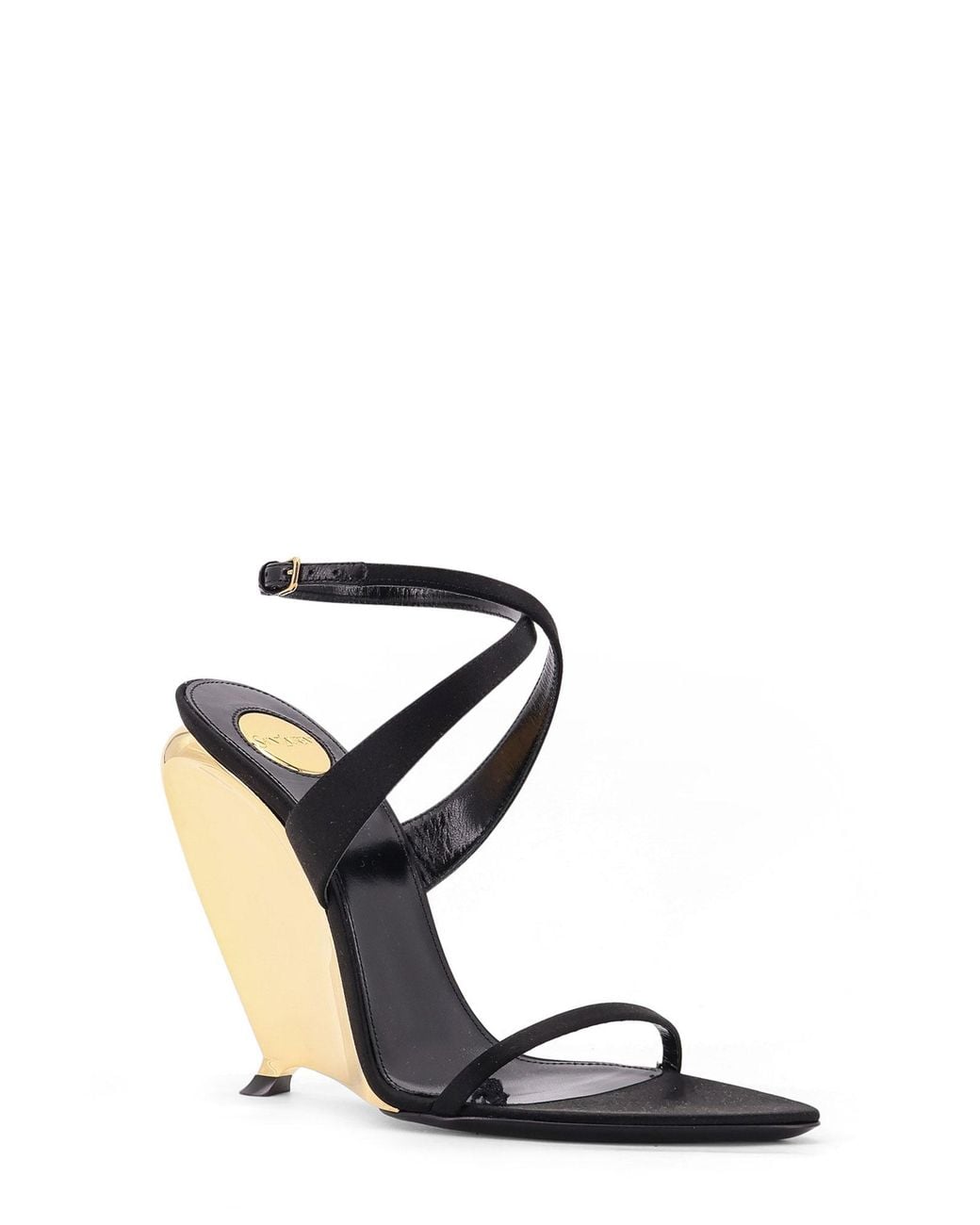 Saint Laurent Black Crepe Tallulah Wedges