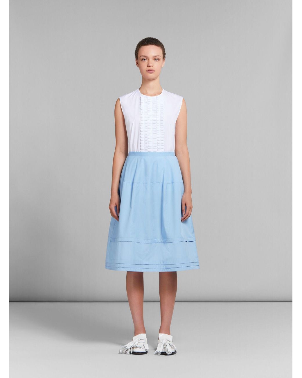 Marni Blue Iris A-Line Skirt
