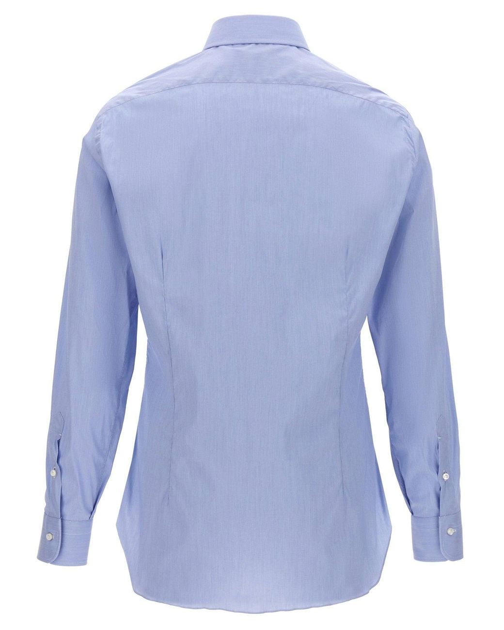Barba Napoli Blue Stretch Cotton Poplin Shirt for men