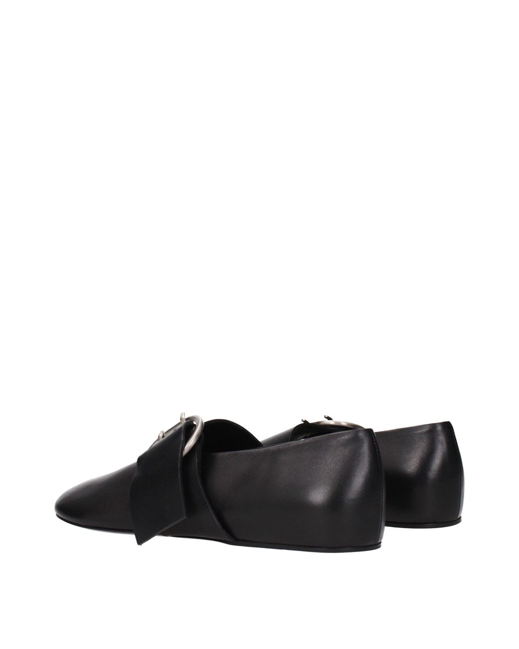 Jil Sander Black Leather Ballerina Flats