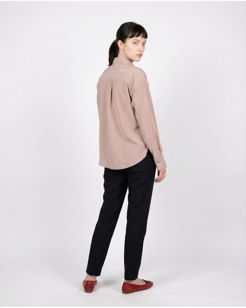 Brunello Cucinelli Pink Beige Silk Shirt