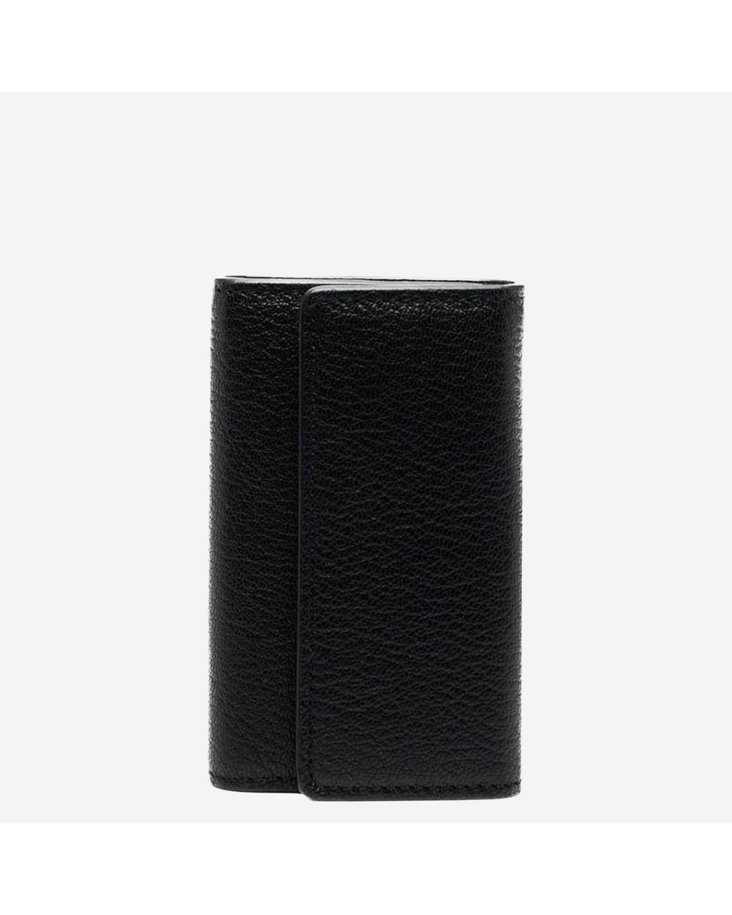 Maison Margiela Black Leather Keyring Wallets & Purses