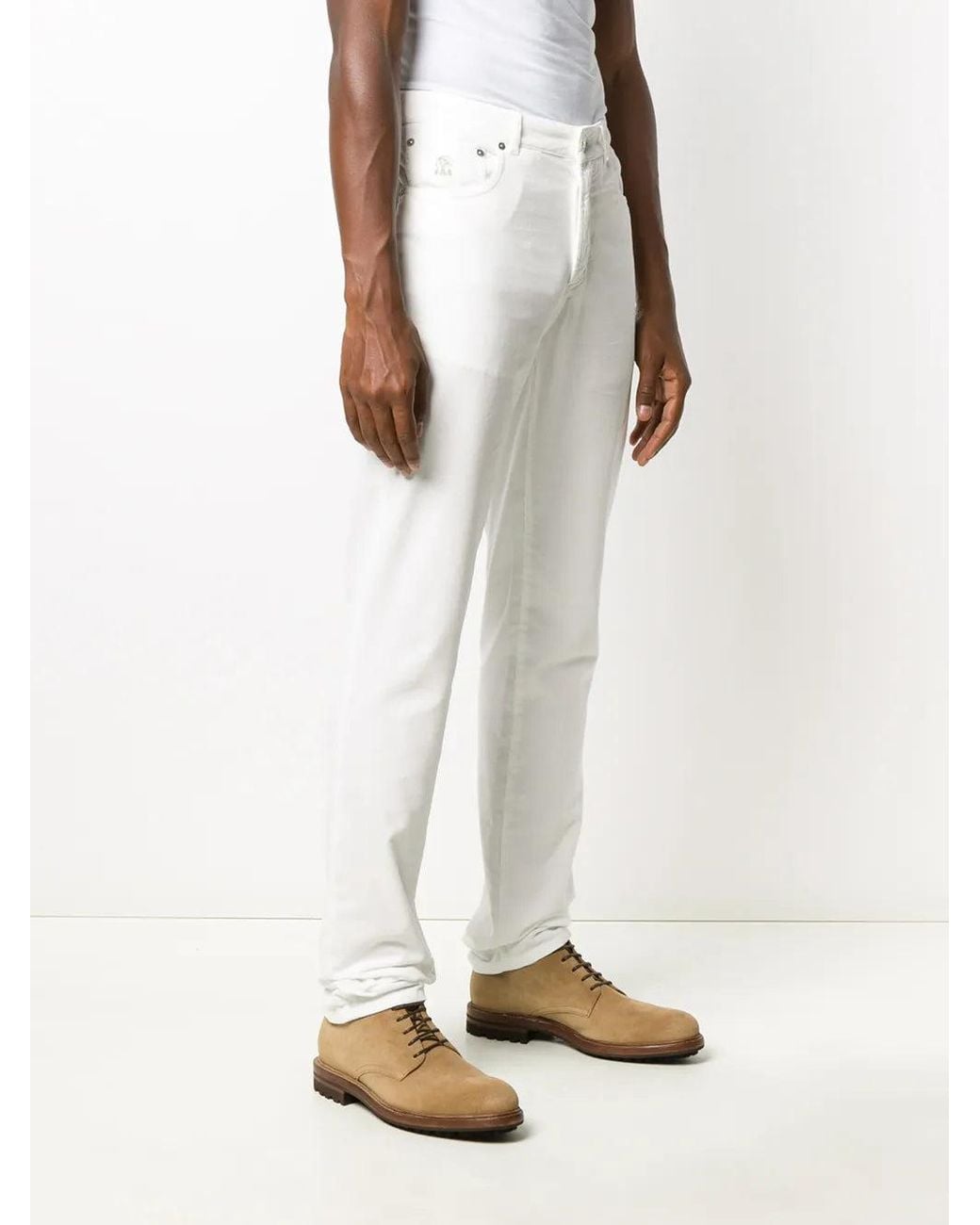 Brunello Cucinelli White Straight Leg Jeans Clothing for men