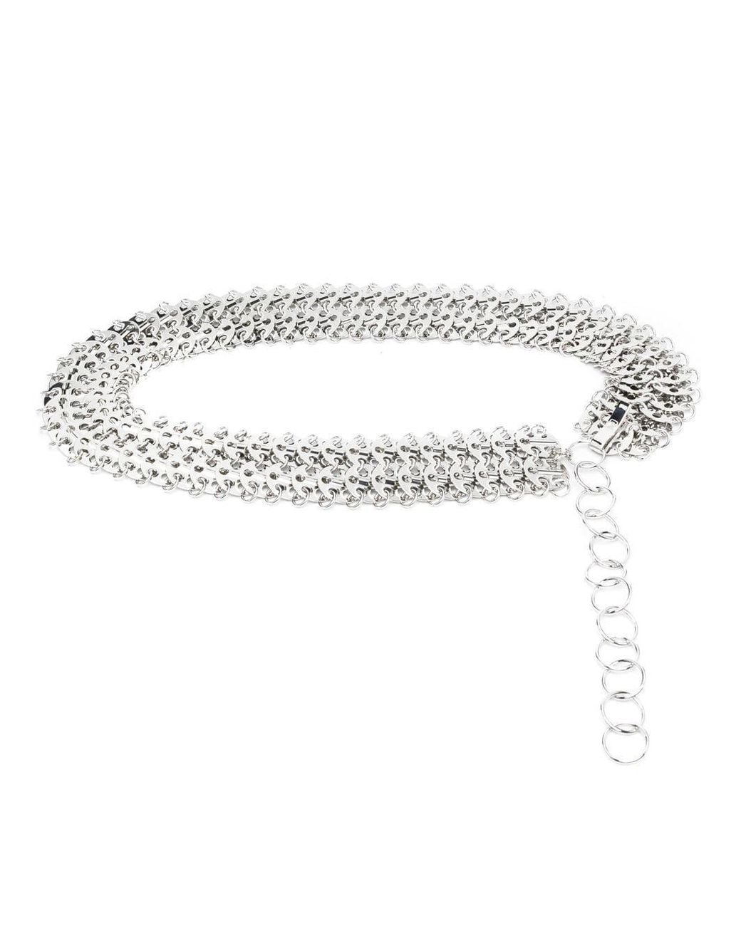 Rabanne White Chain Belt 1969 Brass