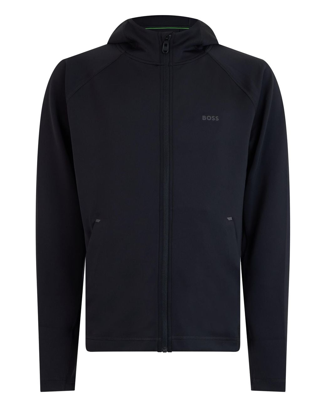 Boss Blue Hooded Zip-Up Sweatshirt Polyester for men