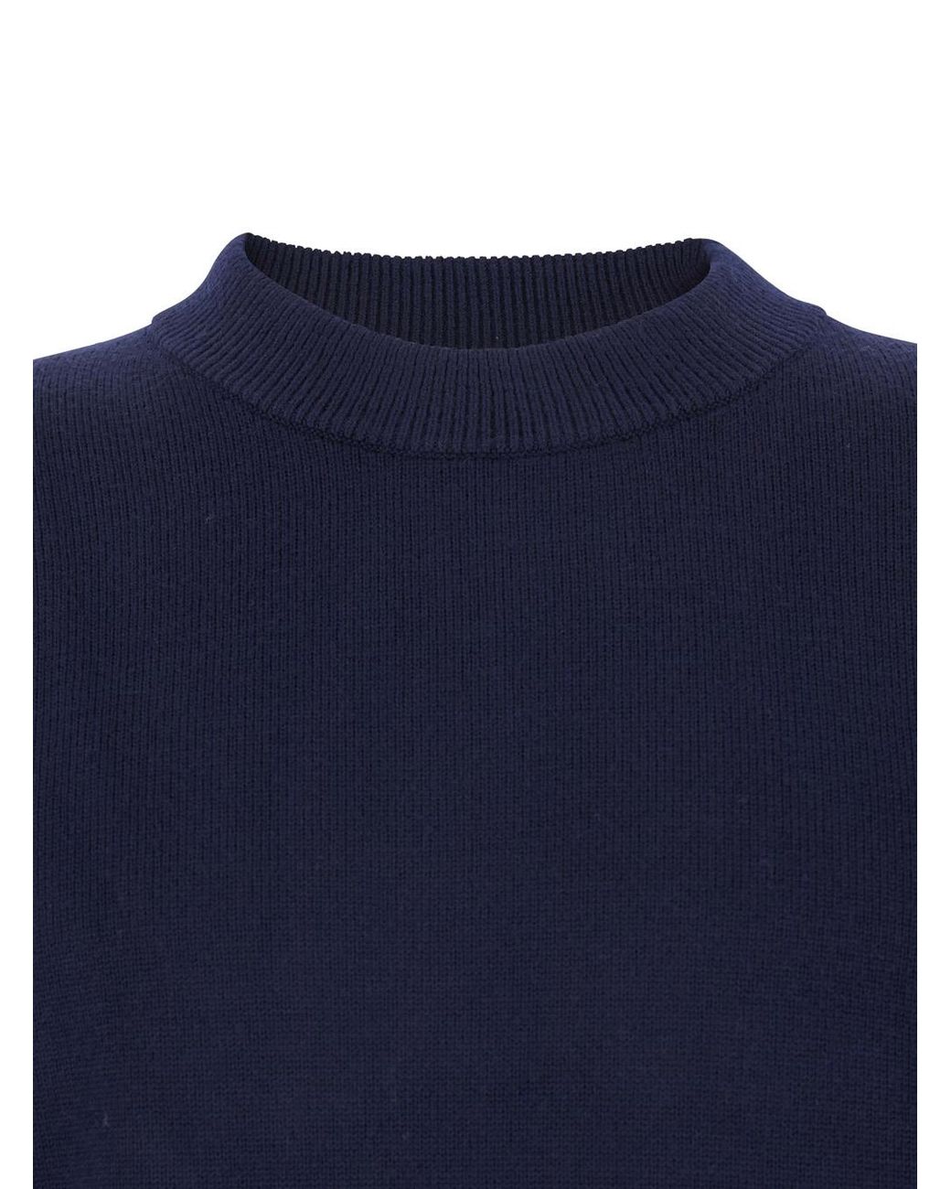 sunflower Blue Crew Neck Sweater With Dropped Shoulder for men