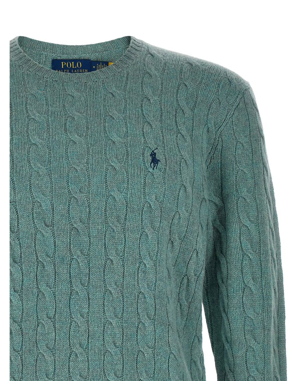 Polo Ralph Lauren Green Cable-Knit Wool-Cashmere Sweater for men
