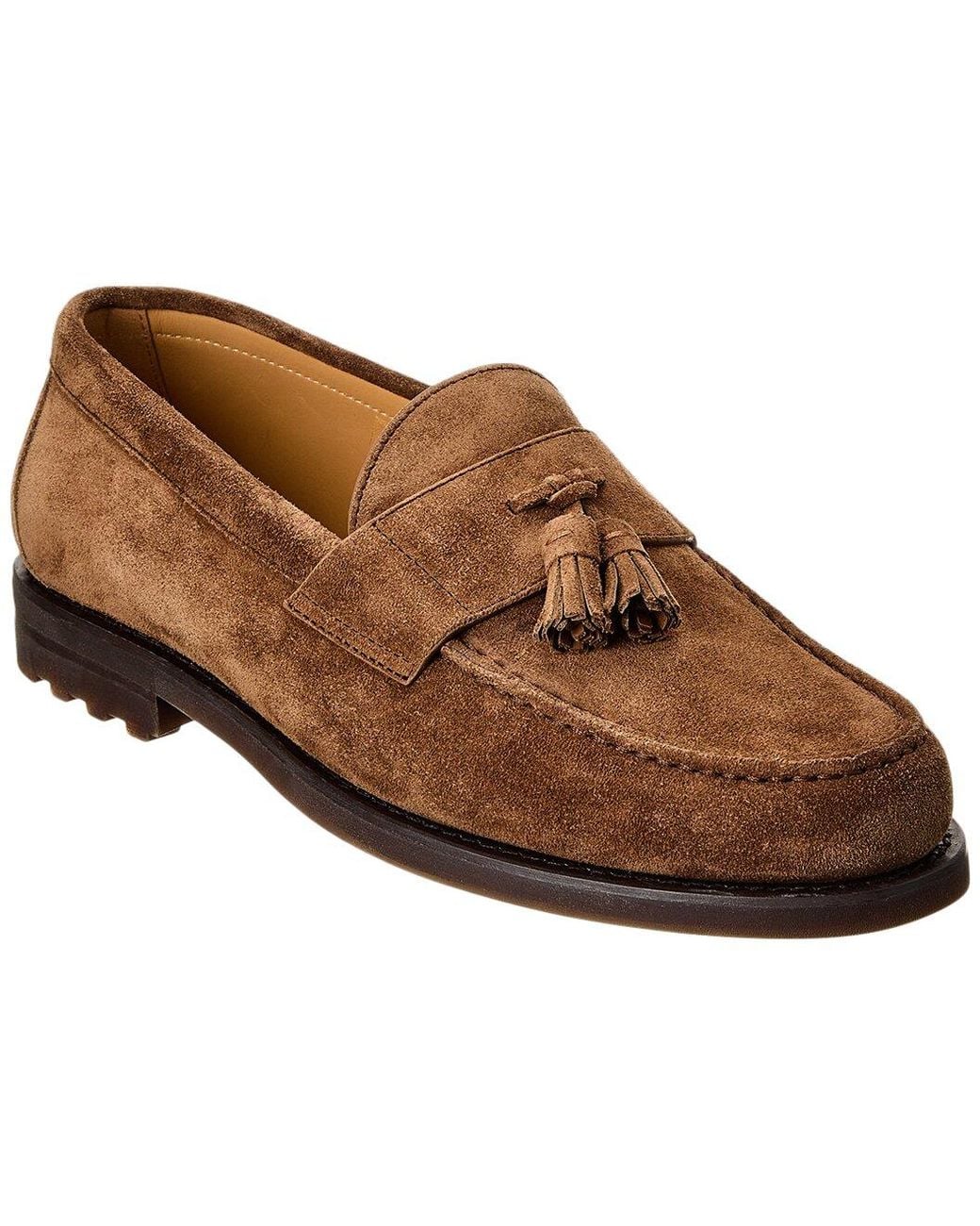Brunello Cucinelli Brown Suede Tassel Loafer Shoe for men