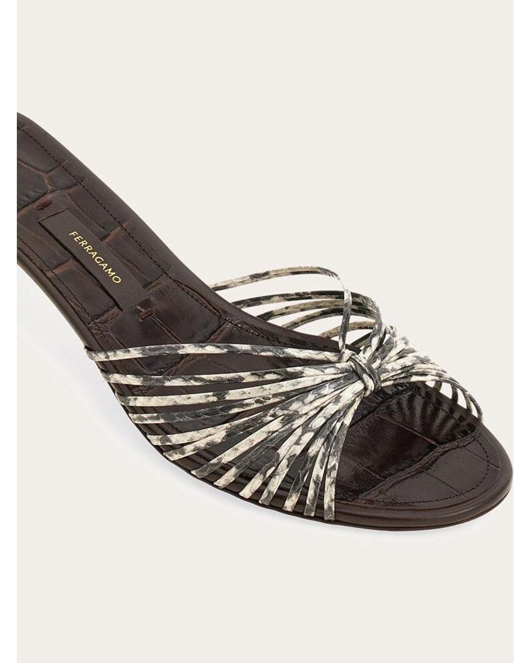Ferragamo Natural Leather Kitten Heel Shoes