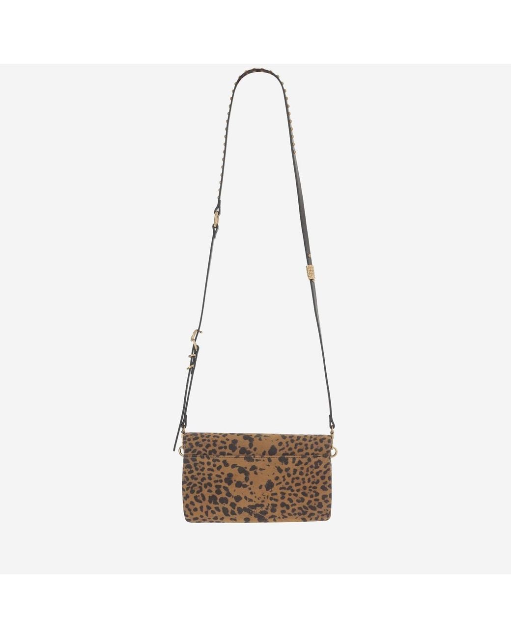 Pinko White Suede Bag With Animal Print Shoulder