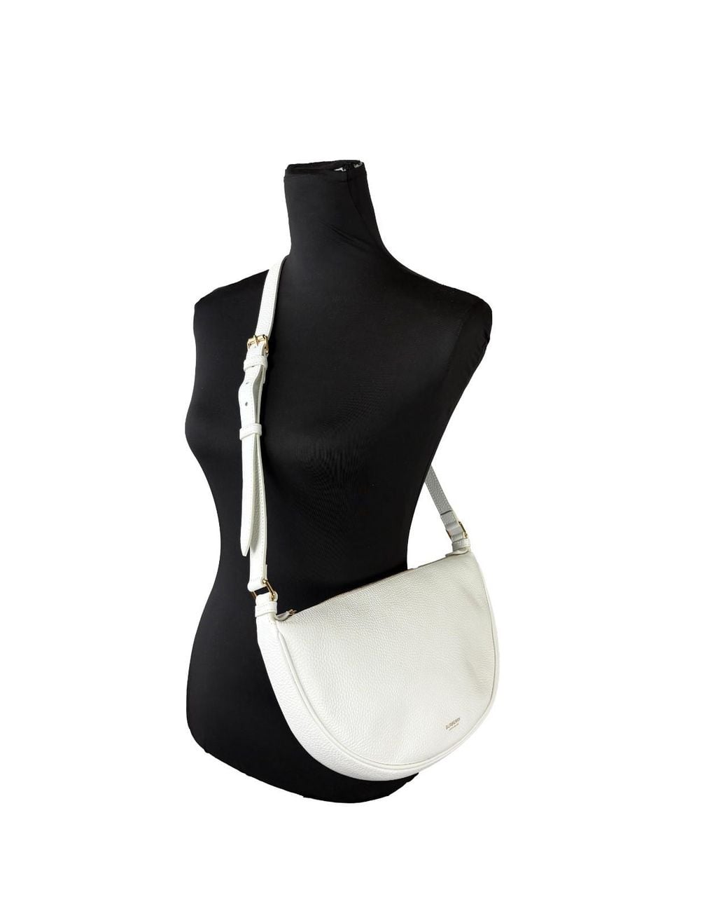 Burberry White Large Leather Soft Sling Bag Crossbody
