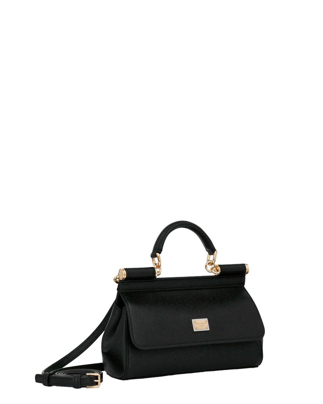 Dolce & Gabbana Black Handbag Sicily Small Grained Leather Handbags