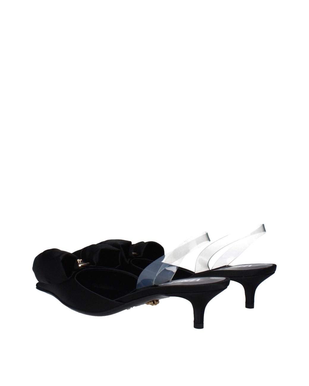Versace Black Satin Flat Sandals