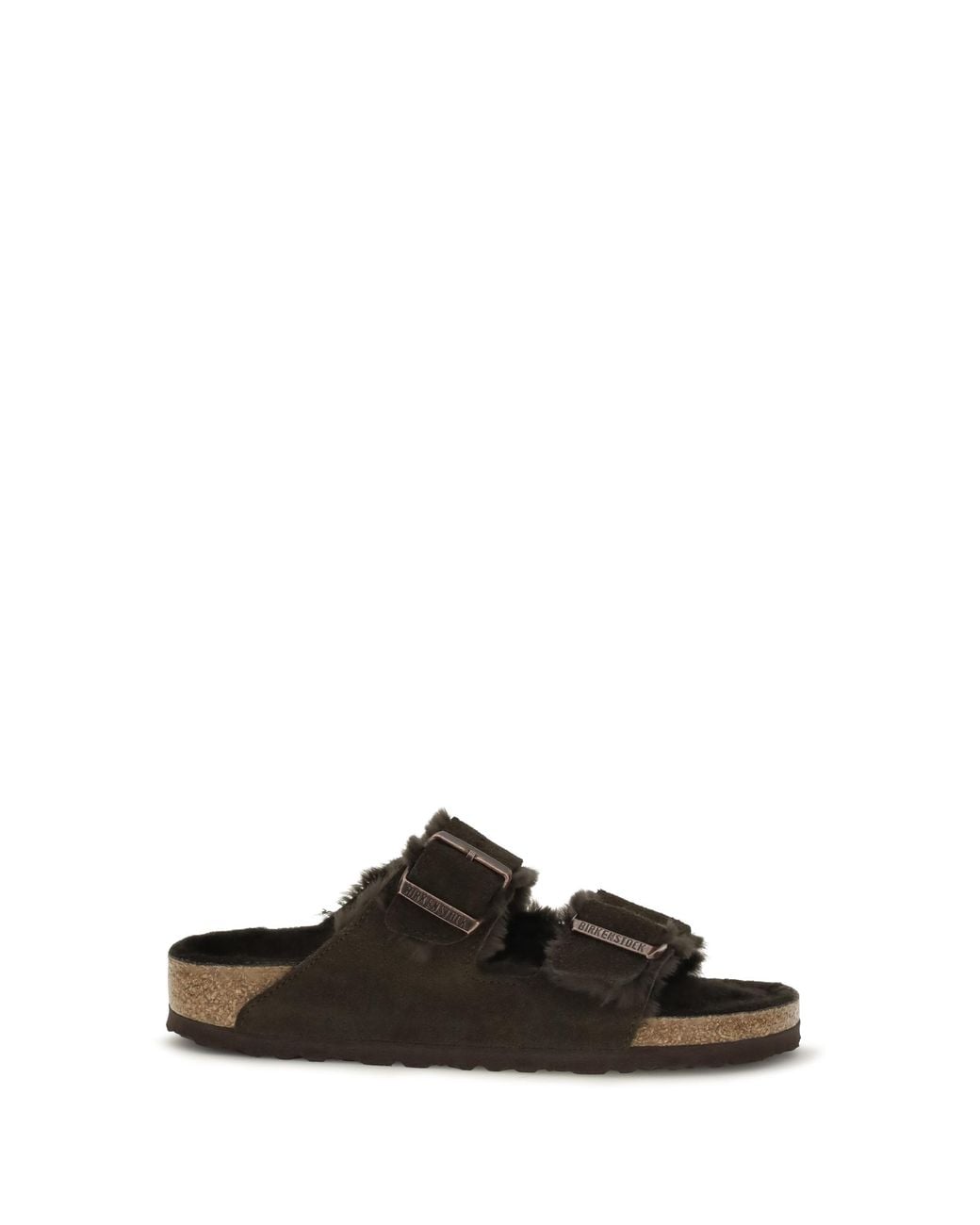 Birkenstock Black Arizona Shearling Sandals Upper: Suede; Sole: Rubber