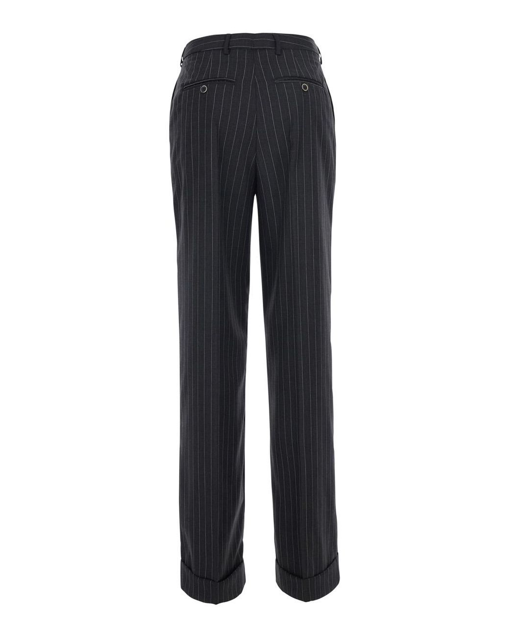 Semicouture Blue Pants Lola Wool-Blend Trousers