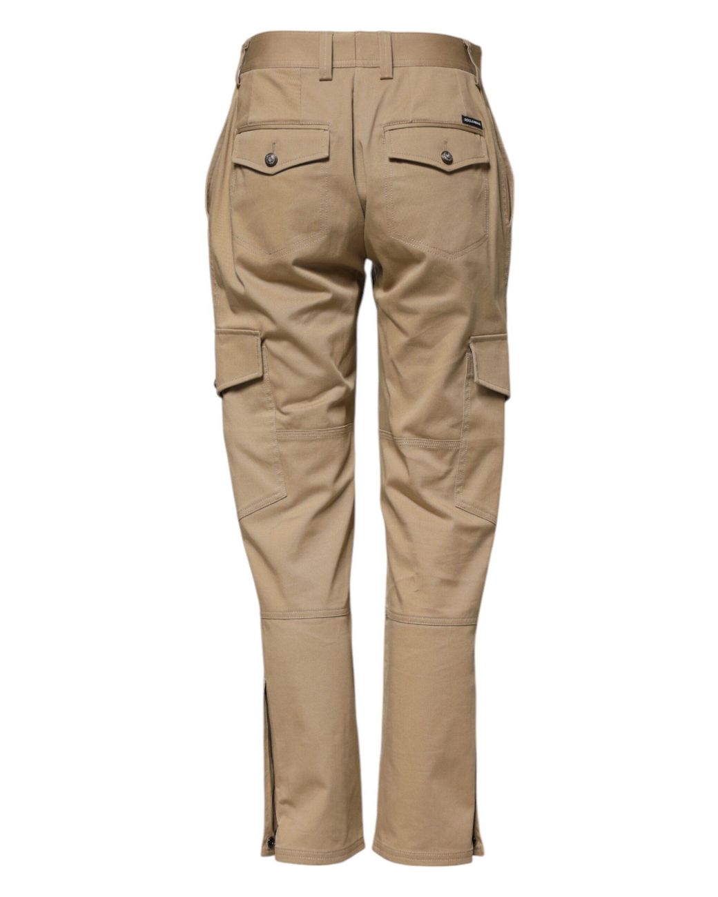 Dolce & Gabbana Natural Beige Mid Waist Cargo Tapered Pants