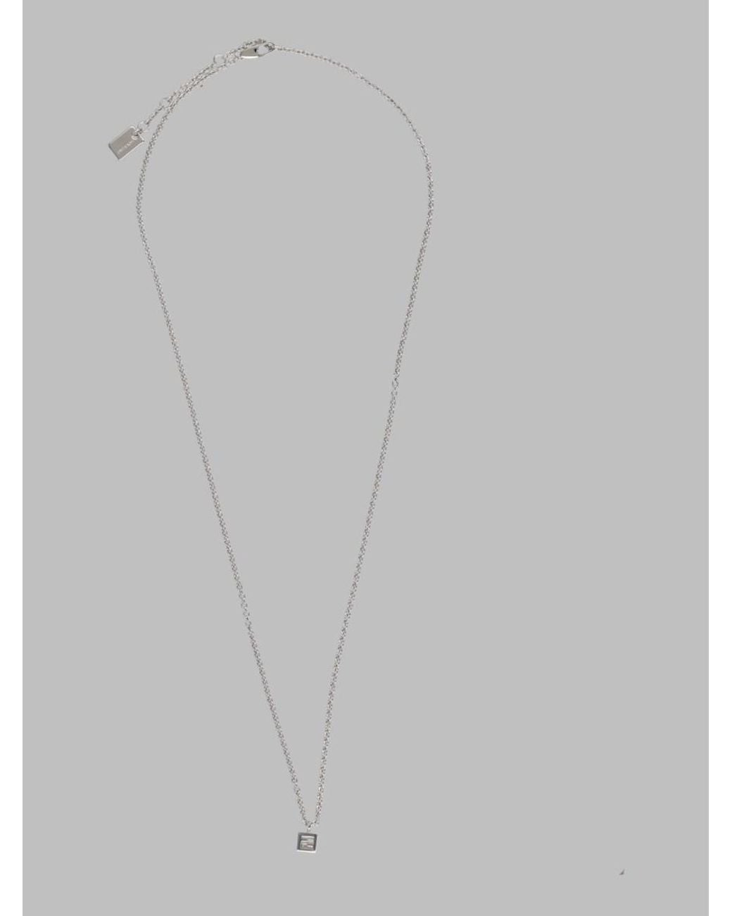 Fendi White Necklace Faces Bronze Necklaces for men