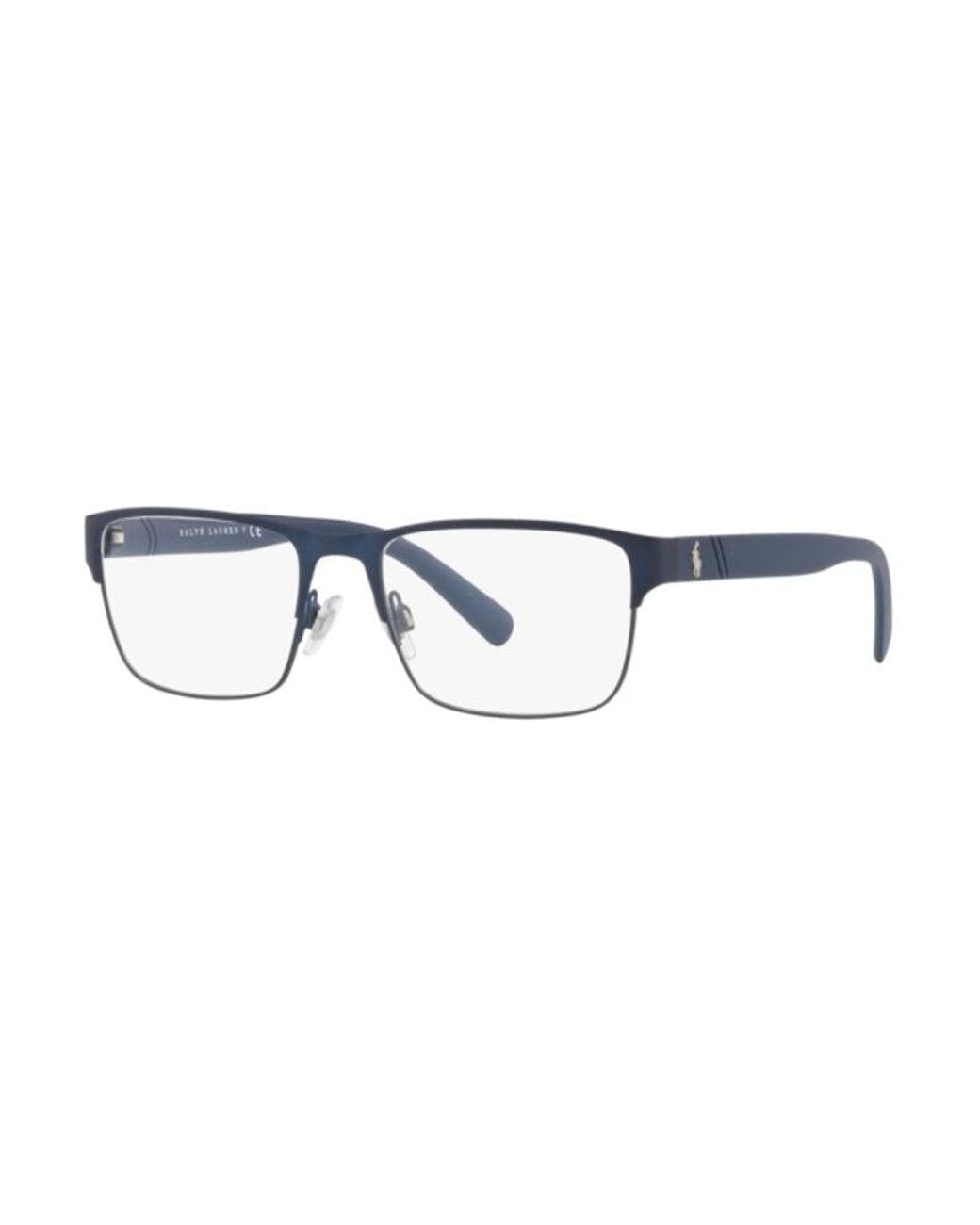 Polo Ralph Lauren Blue Eyeglasses Rectangle Full Rim, Matte Frame And Clear Demo Lenses Lens Ph11759119 Sunglasses for men