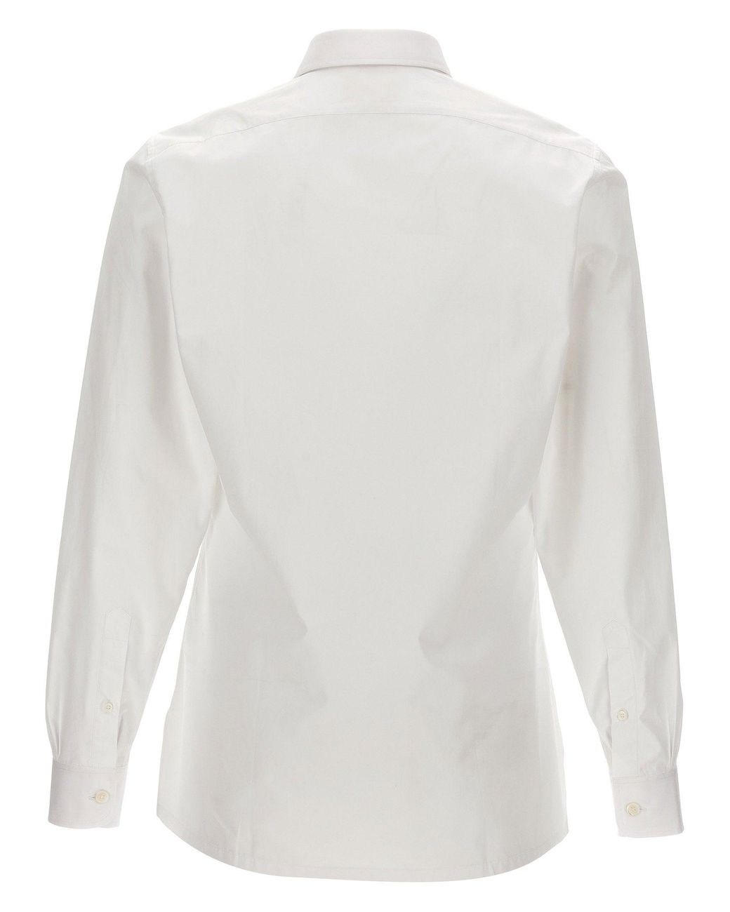 Givenchy White Logo-Embroidered Cotton Poplin Shirt for men