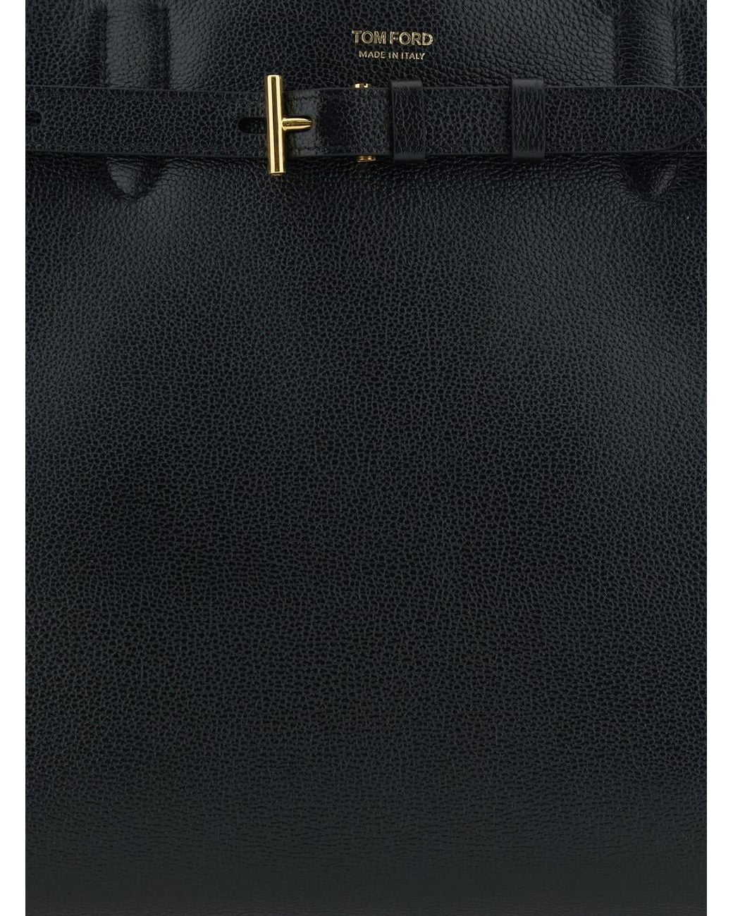 Tom Ford Black Tote Bag With T Detail