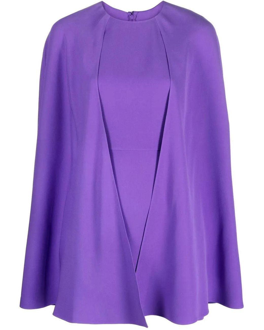Valentino Purple Cape-Style Silk Dress