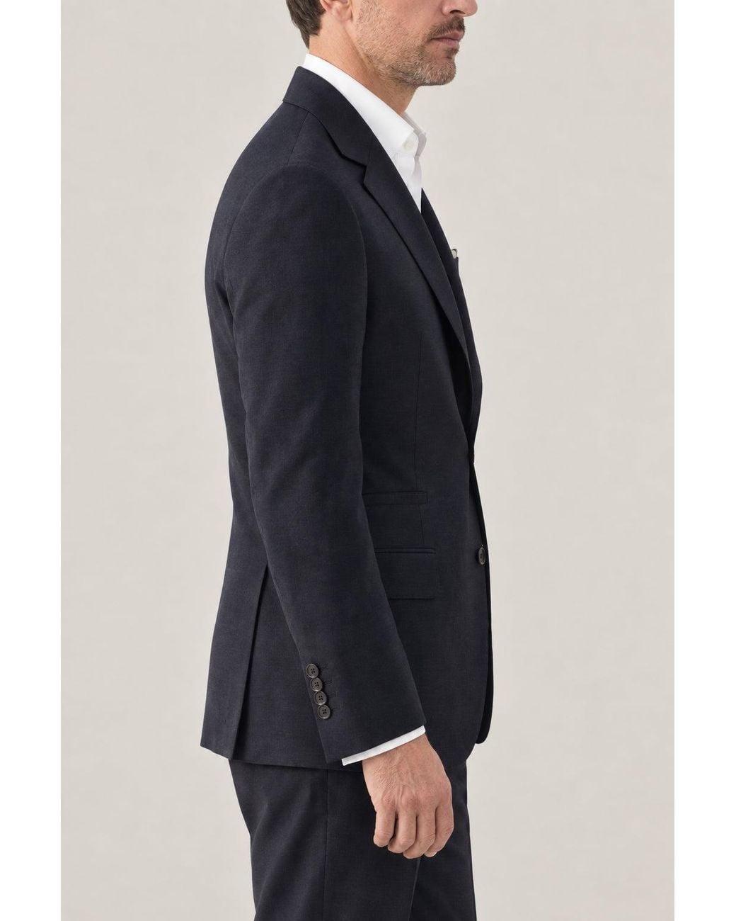 Brunello Cucinelli Blue Anthracite Wool Silk Blazer Clothing for men