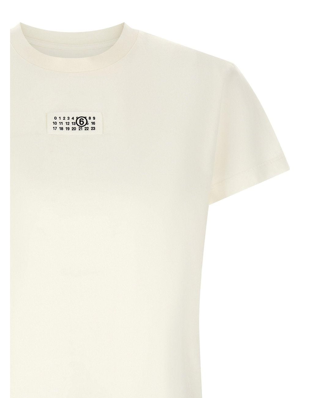 MM6 by Maison Margiela White Logo-Patch Cotton T-Shirt