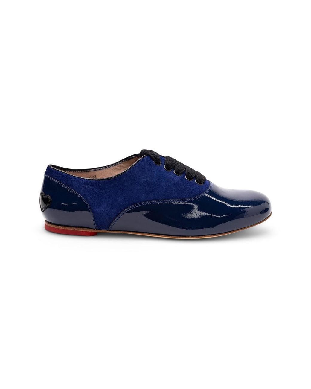 Hogan Blue Patent Heart Detail Oxford Shoes