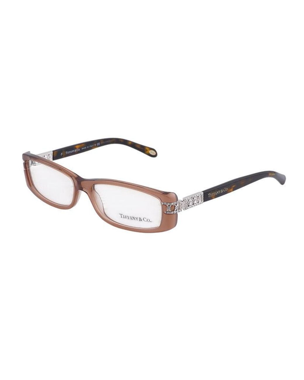 Tiffany & Co Brown Eyeglasses Rectangle Full Rim, -Havana Frame And Clear Demo Lens Tf2021-B8069 Sunglasses