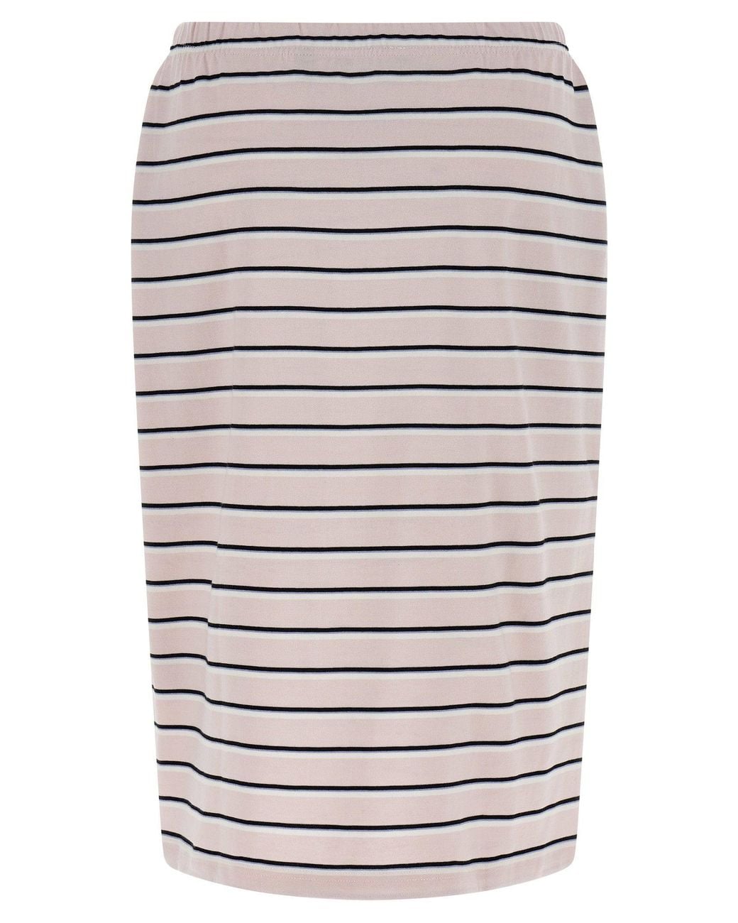 ROTATE BIRGER CHRISTENSEN Gray Striped Jersey Midi Skirt