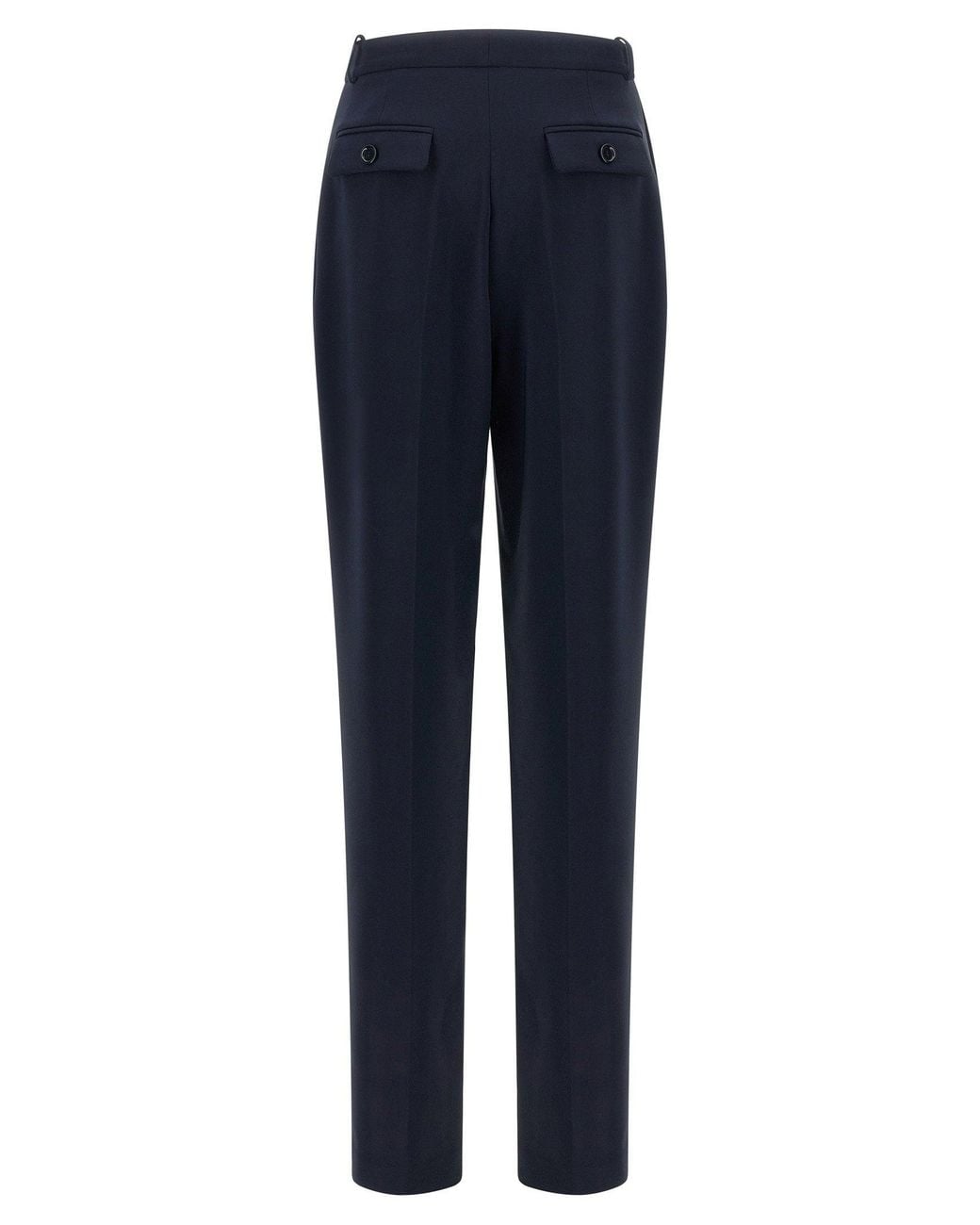 Elisabetta Franchi Blue High-Waist Crepe Trousers