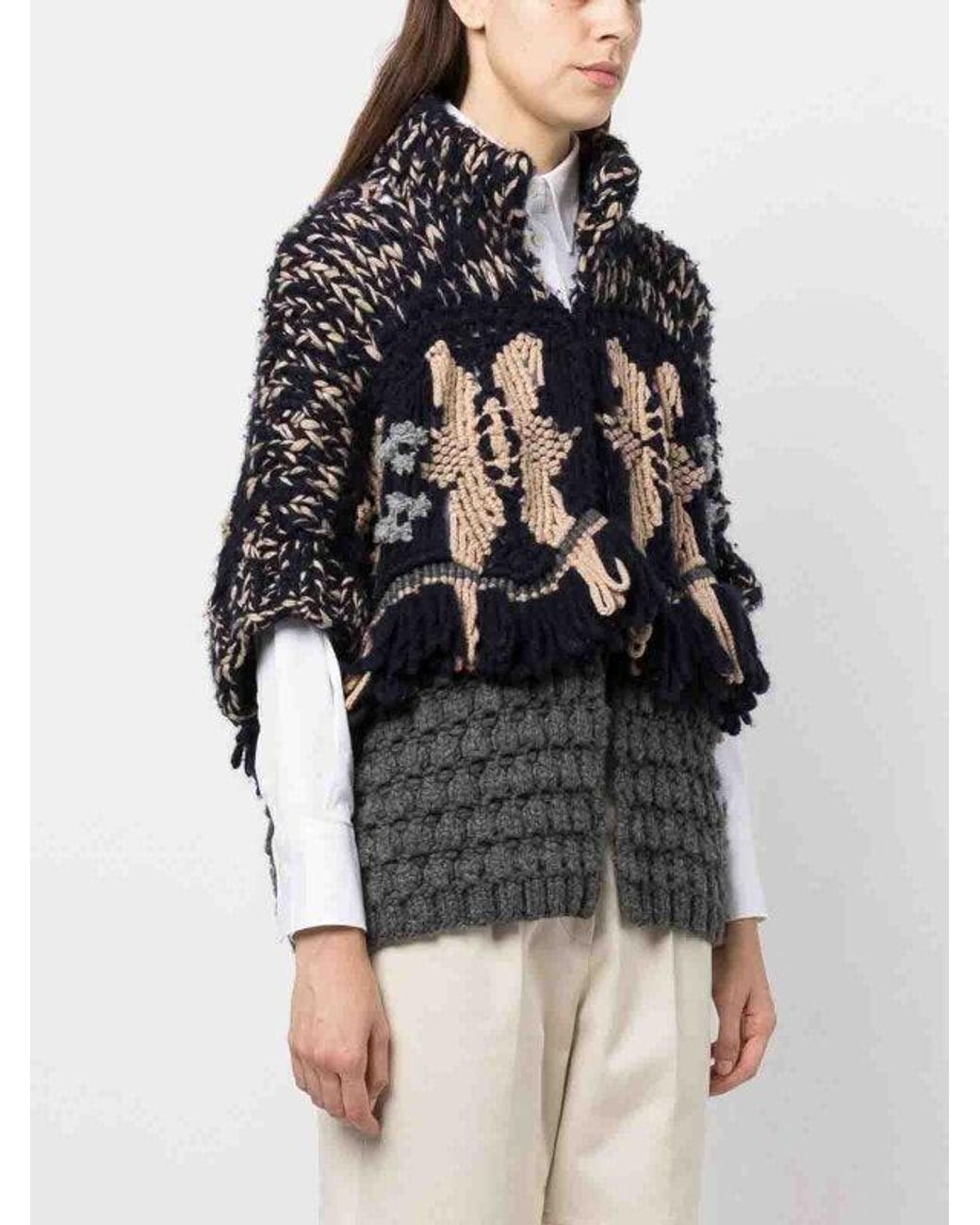 Brunello Cucinelli Black Bicolor Cashmere Sweater