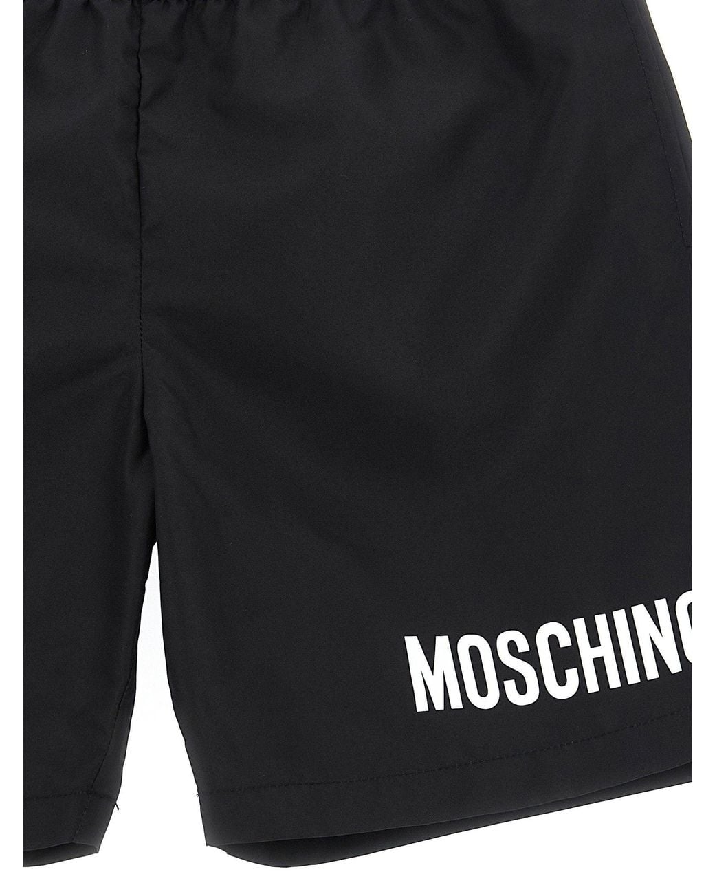 Moschino Black Logo-Print Technical Swim Shorts
