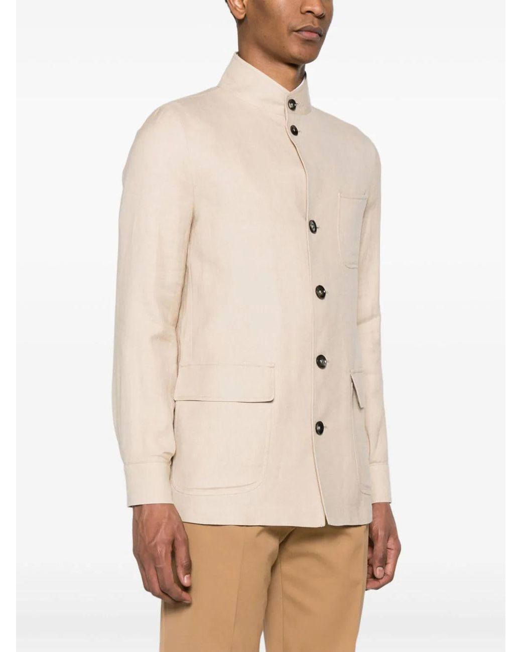Zegna Natural Linen-Blend Shirt Jacket