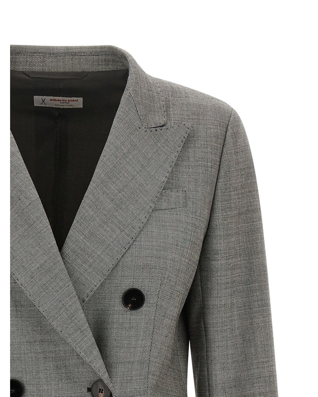 Alberto Biani Gray Double-Breasted Blazer