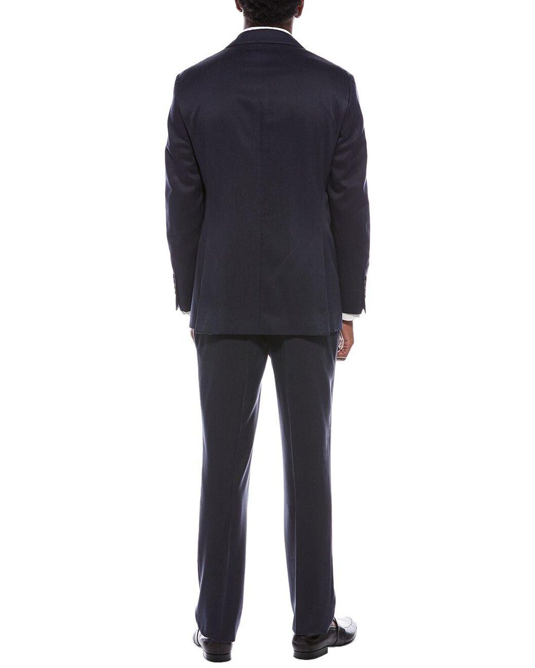Brunello Cucinelli Blue 2Pc Silk Suit With Pleated Pant for men