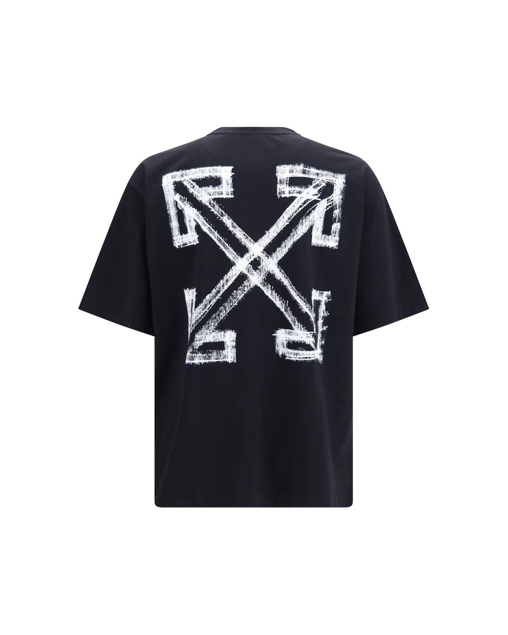 Off-White c/o Virgil Abloh Black T-Shirt Motion Arrow Skate Cotton T-Shirts for men